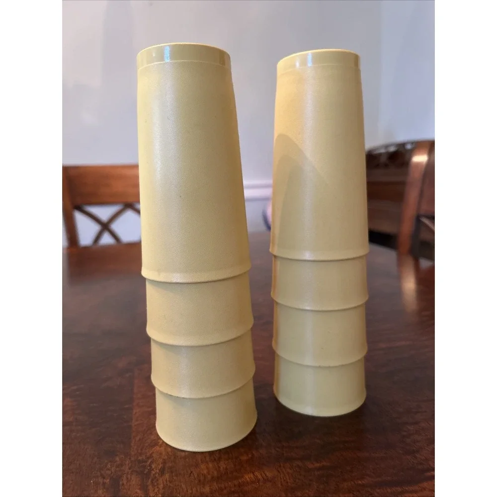 Tupperware Glasses . 873 Set If 8 Tumblers Vintage Harvest Gold